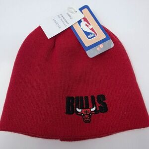 NBA Chicago Bulls Red Knit Beanie Winter Hat Embroidered Logo One Size NWT